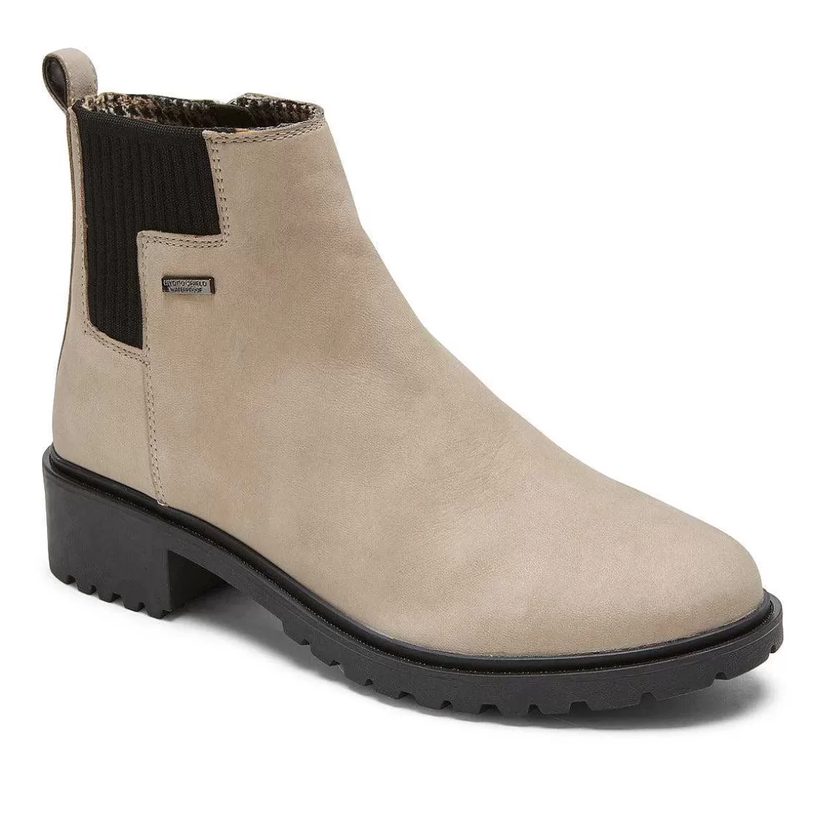 Outlet Rockport Bota Chelsea impermeável Ryleigh feminina Taupe Nubuck Wp