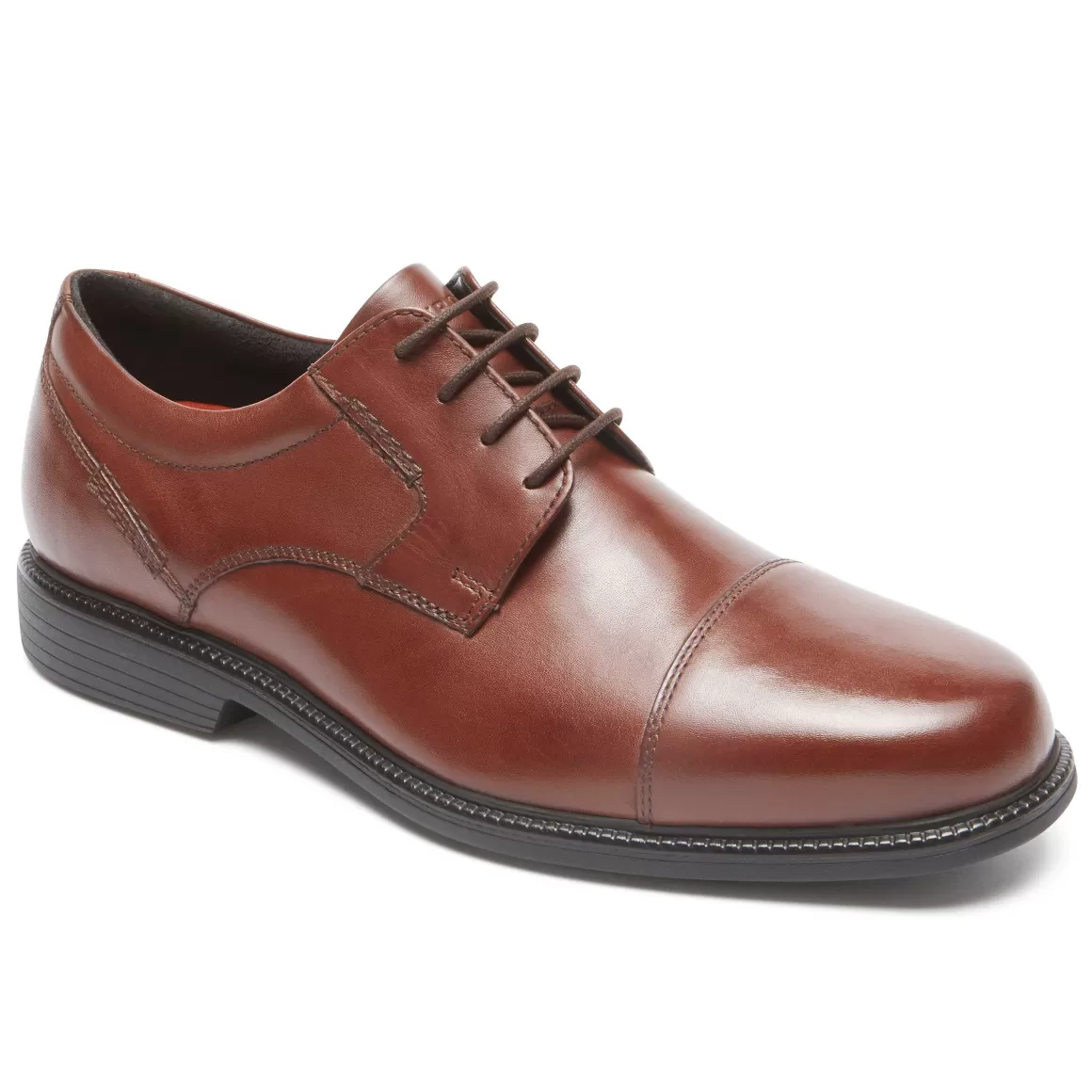 Shop Rockport Charles Road Cap Toe Oxford masculino bronzeado