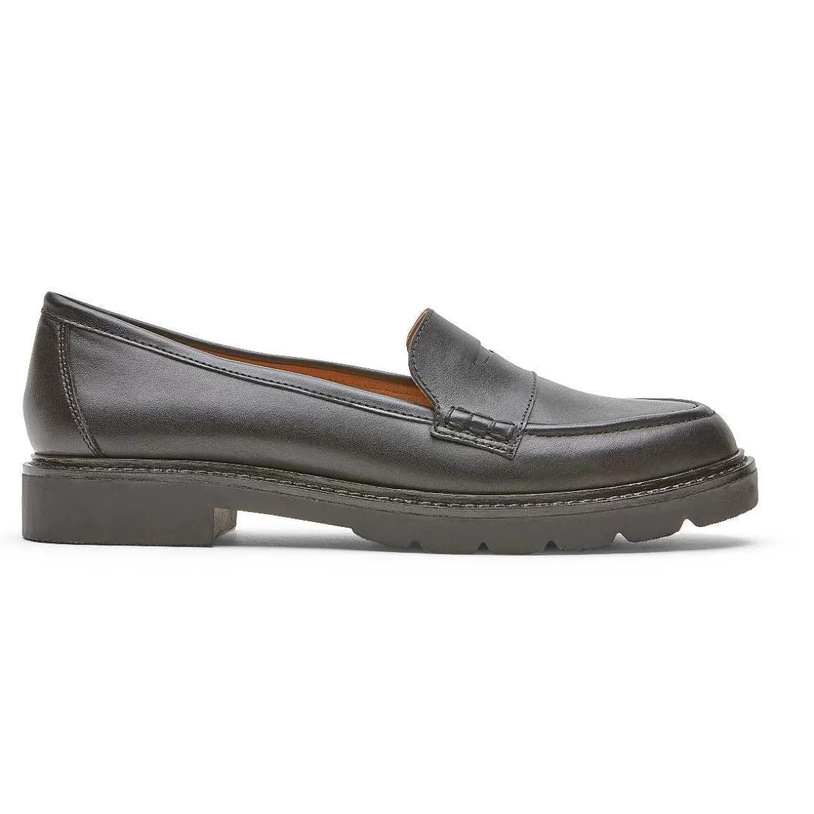 Fashion Rockport Mocassim feminino Kacey Penny Couro preto