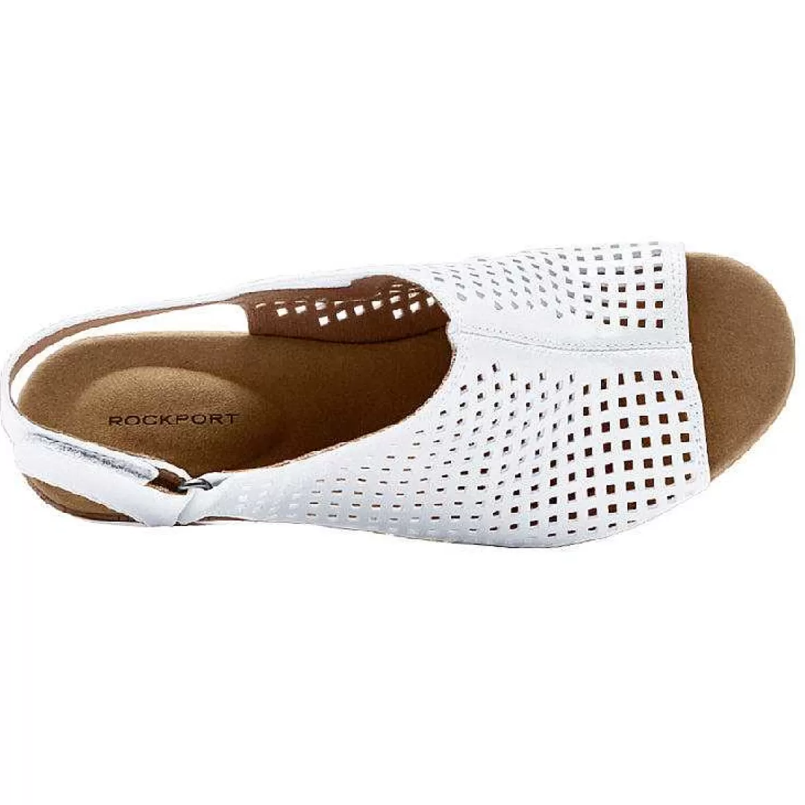 Discount Rockport Sandália Feminina Briah Perfurada Slingback Branco