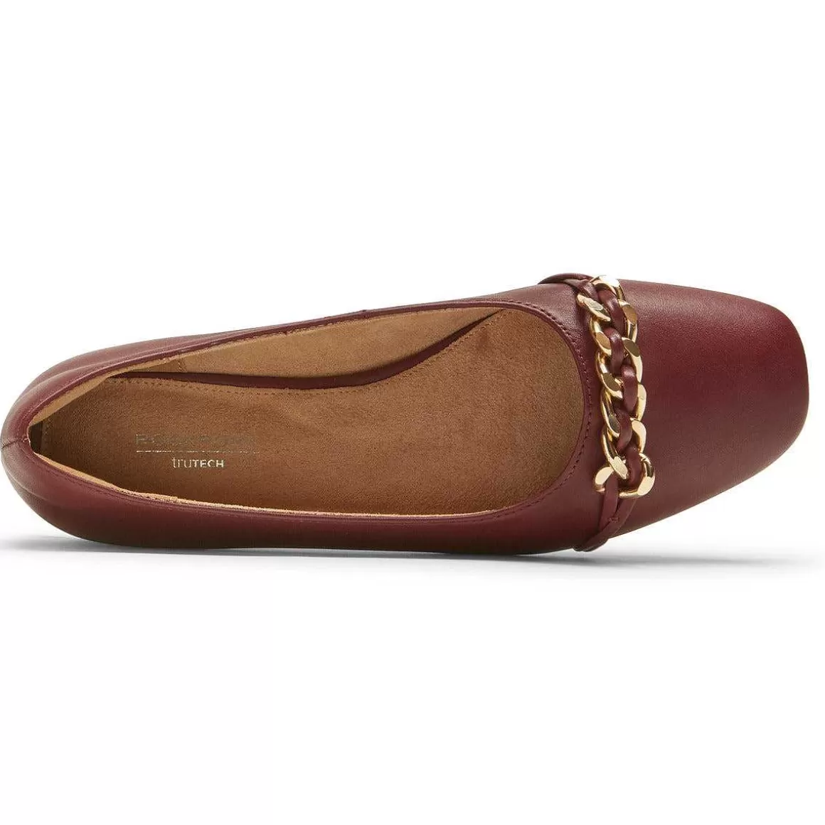 Online Rockport Sapatilhas femininas Zoie Chain Ballet Porto Tawny Lthr