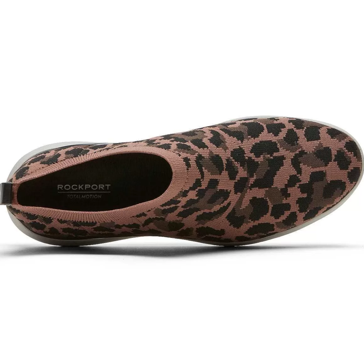 Hot Rockport Sapato feminino Total Motion Sport de alto deslizamento Leopardo bronzeado