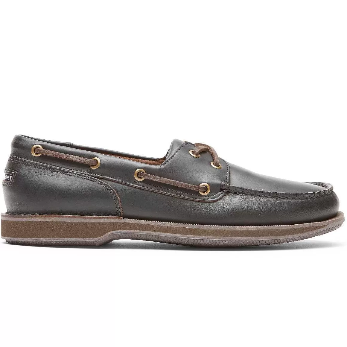 Fashion Rockport Sapato masculino Perth para barco Puxe para cima marrom escuro